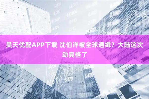 昊天优配APP下载 沈伯洋被全球通缉？大陆这次动真格了