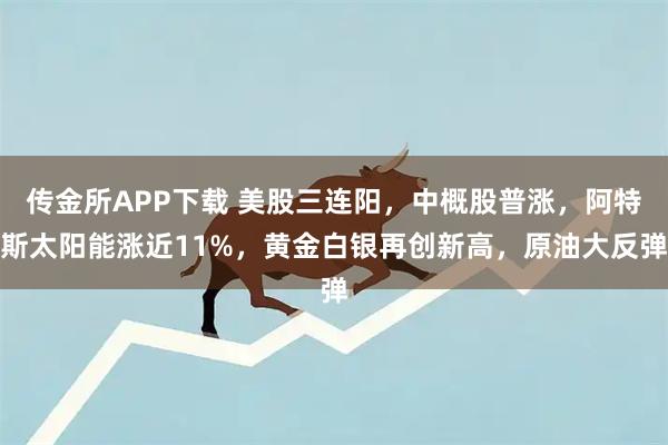 传金所APP下载 美股三连阳，中概股普涨，阿特斯太阳能涨近11%，黄金白银再创新高，原油大反弹